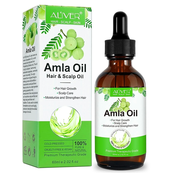 Amla Oil 2.02 Fl Oz, 100% Pure Natural Organic Amla Hair Oil, Cold Pressed Amla