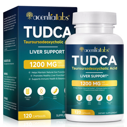 TUDCA 1200 MG Tauroursodeoxycholic Acid Liver Support 120 Capsules Gluten Free Non GMO Soy Free