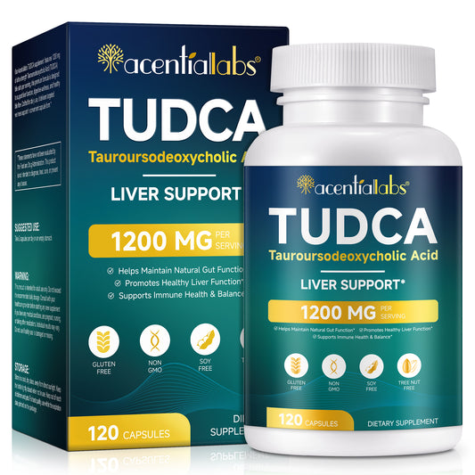 TUDCA 1200 MG Tauroursodeoxycholic Acid Liver Support 120 Capsules Gluten Free Non GMO Soy Free