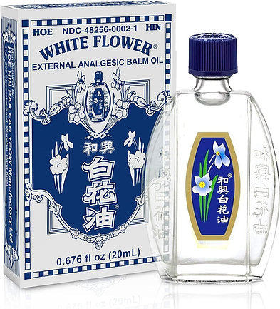 White Flower External Analgesic Balm Oil (Pak Fah Yeow) 20 mL THAI VERSION