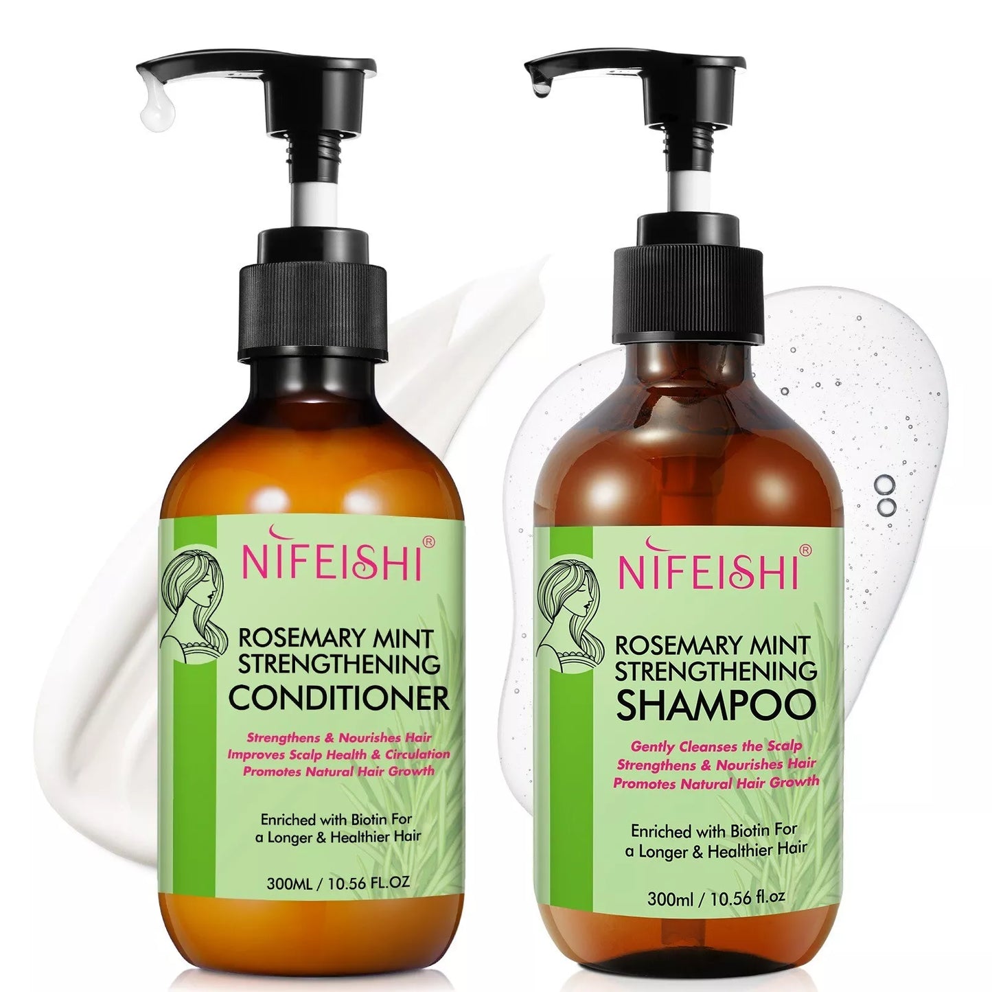 Rosemary Shampoo & Rosemary Conditioner for Hair Growth,Rosemary Mint Strengthen