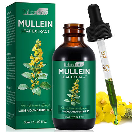 Mullein Drops for Lungs - Leaf Extract Liquid - Powerful Mullein Immune Support