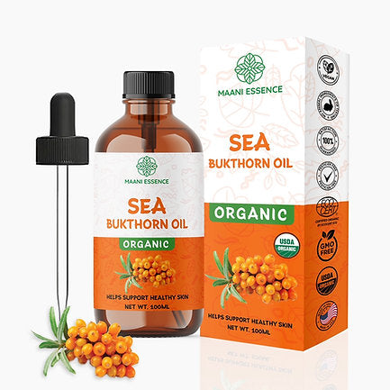 100ML LARGE ORGANIC SEA BUCKTHORN OIL 100% PURE AND NATURAL NON GMO MADE IN USA