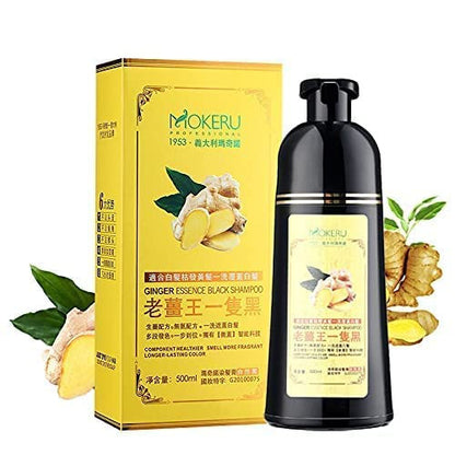 MOKERU Professional Argan COCONUT Oil Hair Dye Color Shampoo 500 ML: BLACK#2