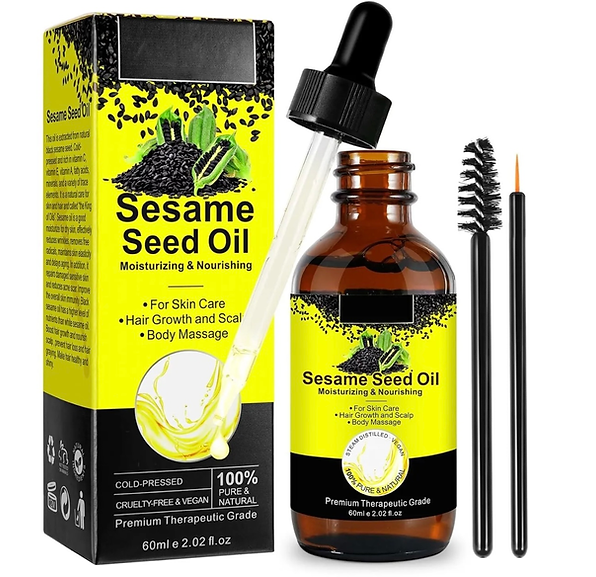 Sesame Oil for Body&Hair,60ML,Organic Black Sesame Seed Oil for Skin,Unrefined