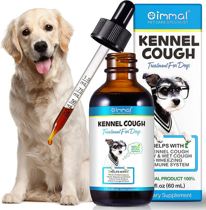 Kennel Cough for Dogs, 60ml Dog Cough, Herbal Drops for All Breeds & Sizes, Supp