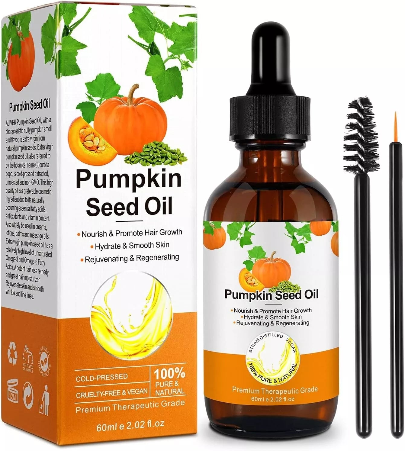 Pumpkin Seed Oil,Organic Pumpkin Seed Essential Oil Dry Damaged Hair, 100%PURE