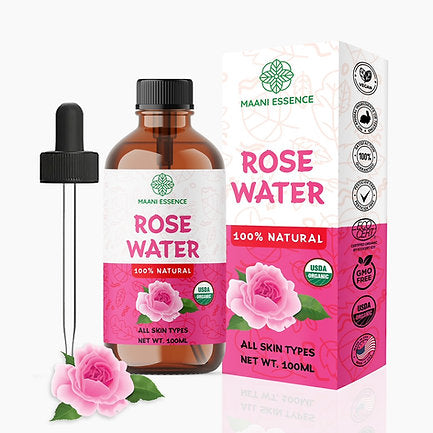 100ML LARGE ORGANIC ROSE WATER OIL 100% PURE AND NATURAL -NON GMO - MADE IN USA