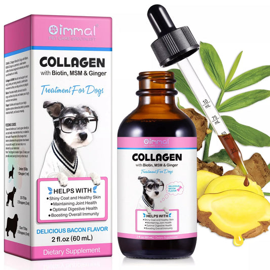 Liquid Collagen for Dogs - Hip and Joint Support with MSM, Ginger Boost Immunity