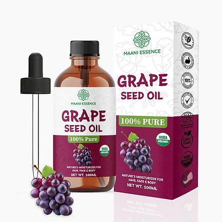 100ML LARGE ORGANIC GRAPE SEED OIL 100% PURE AND NATURAL -NON GMO - MADE IN USA