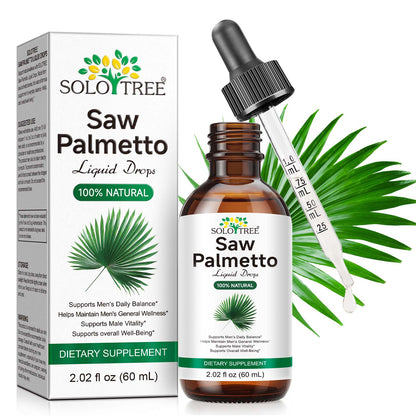 Saw Palmetto for Men & Women - Pure Vegan Liquid Drops Saw Palmetto