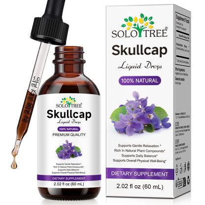 Skullcap Herb Tincture - Skullcap Supplement for Mood Support - Relaxing Liquid Extract Drops - Vegan, Sugar & Alcohol-Free
