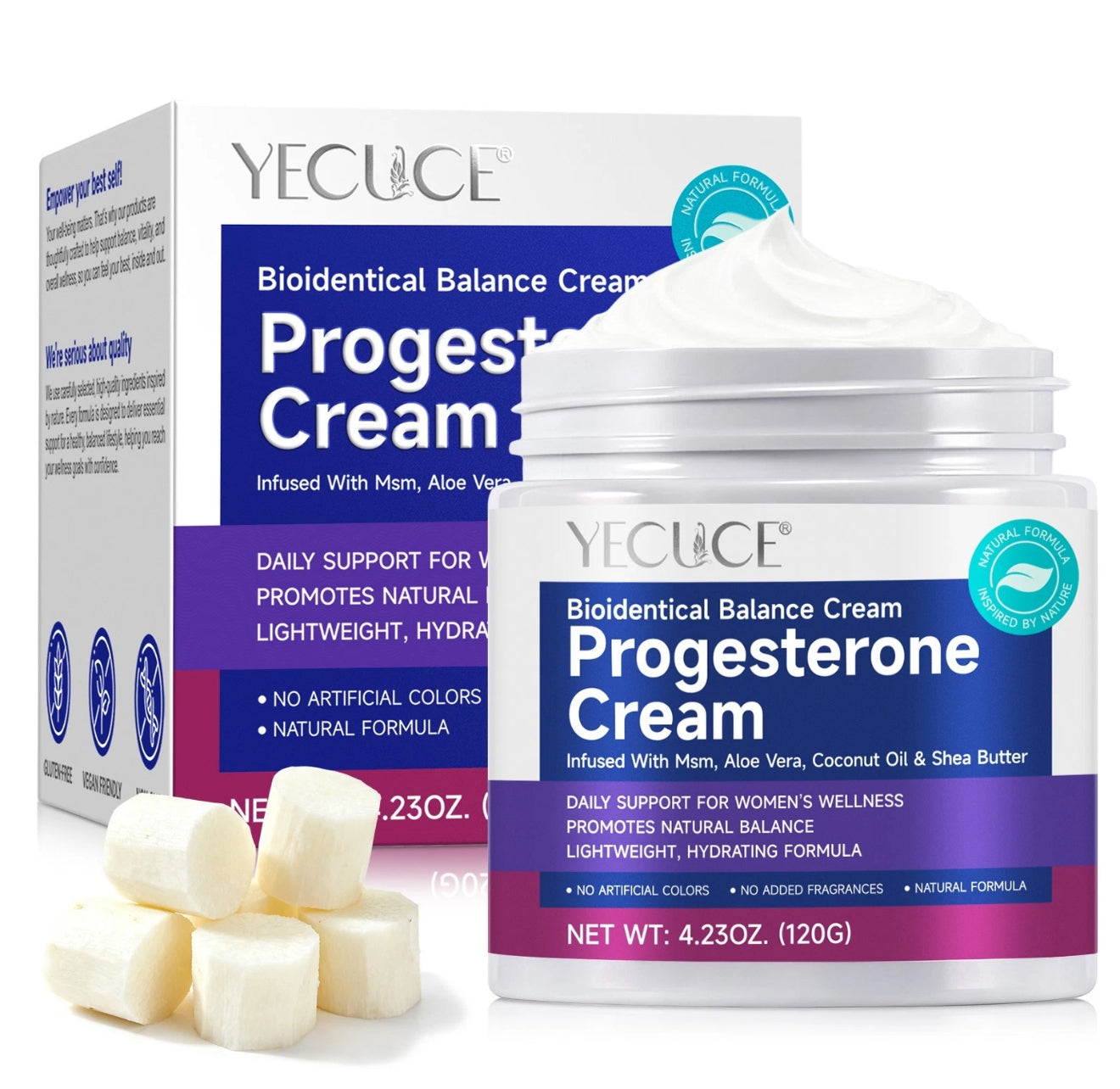 Wild Yam cream Progesterone Balance Cream for Women - Infused with MSM, Aloe Vera, Coconut Oil