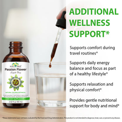 Passion Flower for Stress Relief - Calm & Mood Support - Pure Vegan Liquid Drops Passion Flower Extract