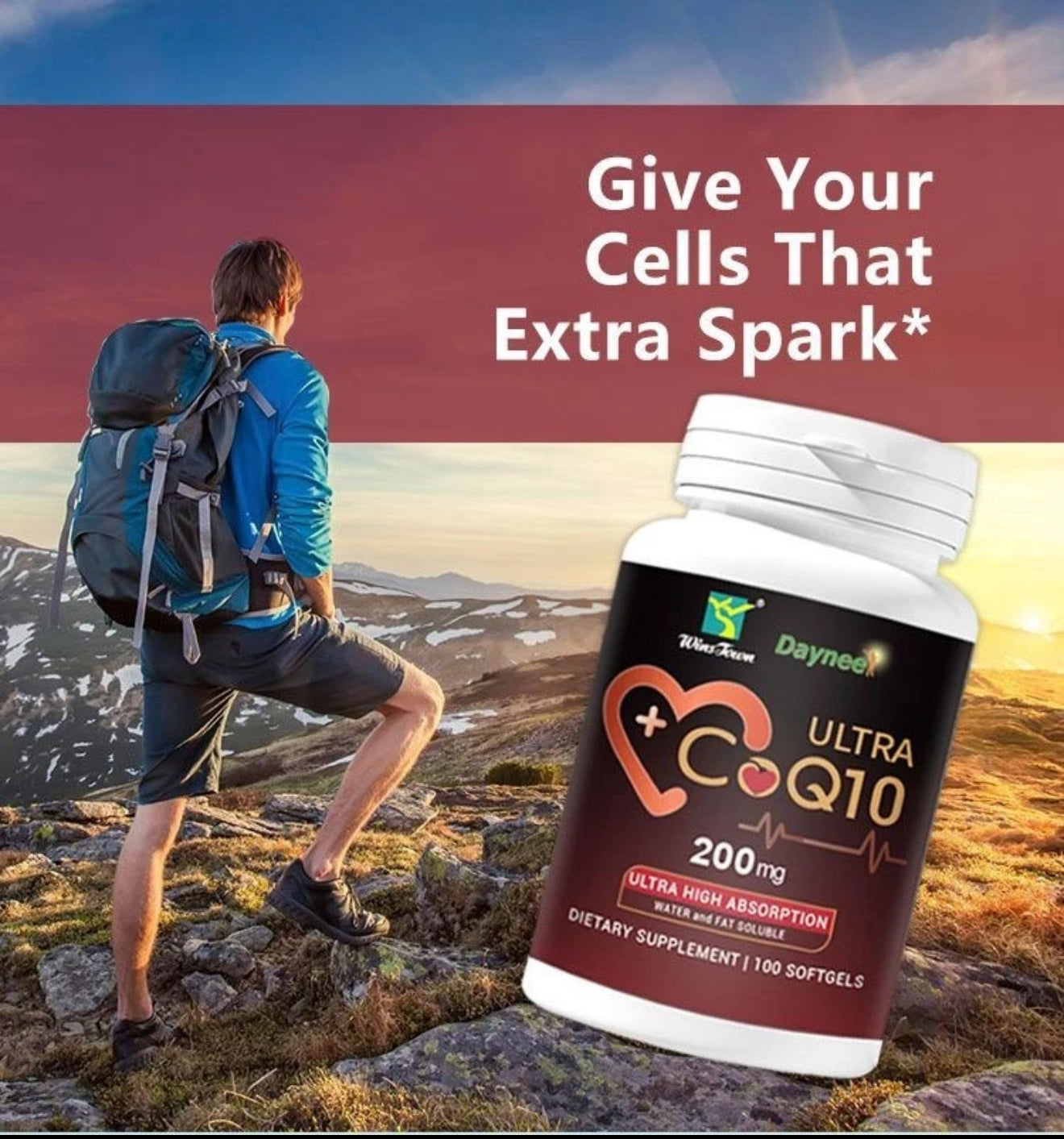 CoQ10 100mg Softgels, Ultra CoQ10 200mg, 3x Better Absorption, Antioxidant for Heart Health & Energy Production, Coenzyme Q10 Vitamins and Supplements, 4 Month Supply, 100 softgels