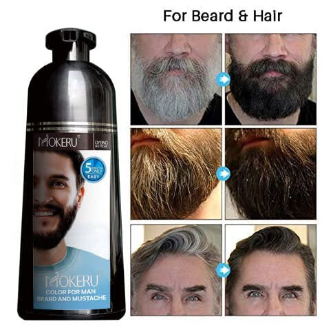 MOKERU BLACK HAIR DYE CREAM Black Hair Dye Shampoo 100% Gray Coverage