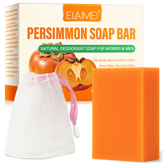 Persimmon Soap Bar for Body Odor Control - Natural Deodorant Soap for Women & Men, Old People Smell Cleansor