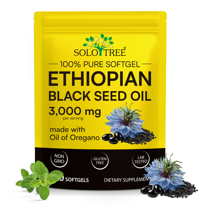 Ethiopian Black Seed Oil Capsules 3,000mg, 240 Softgels | 2-in-1 Formula with Oil of Oregano 100mg, Non-GMO, Gluten-Free