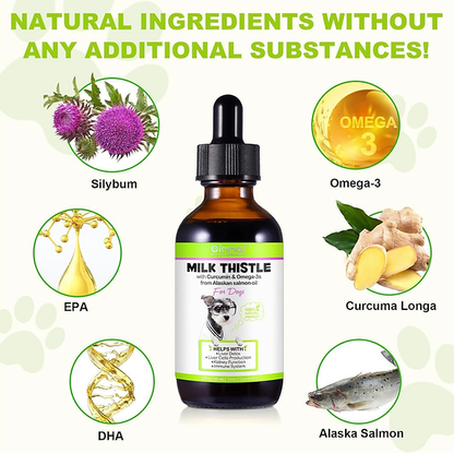 Milk Thistle for Dogs, Dog Liver Support Drops Helps Dog Liver Detox, Pet Oil