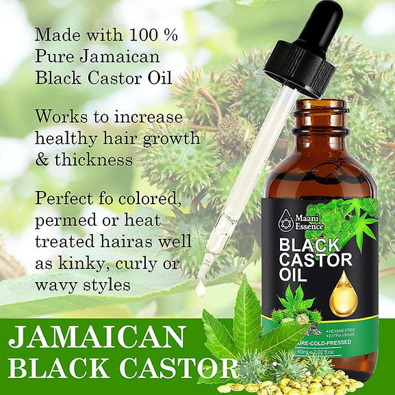 Jamaican Black Castor Oil, Castor Oil Organic Cold Pressed Unrefined, Pure Natur