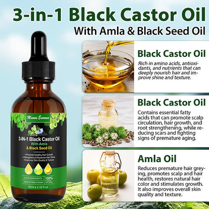 Aliver 3in1 Jamaican black Castor Oil With Amla Oil And black seed oil Hair Oil