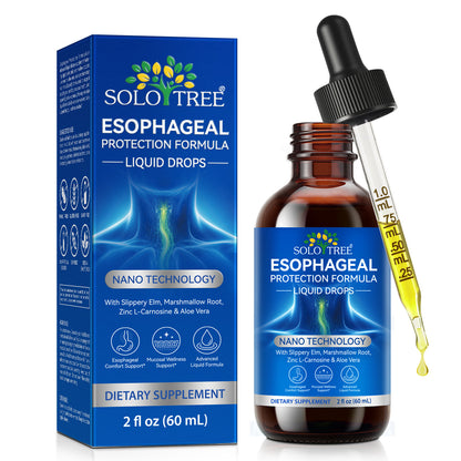 Esophageal Protection Formula Liquid Drops with Slippery Elm Marshmallow Root Zinc L Carnosine Aloe Vera 2 fl oz 60 mL
