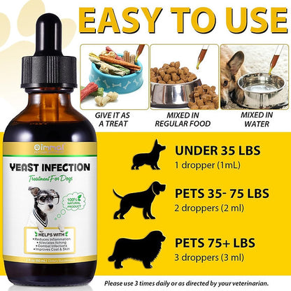 60ML Natural Yeast Infection Treatment for Dogs, Dog Allergy Relief, Skin Itch