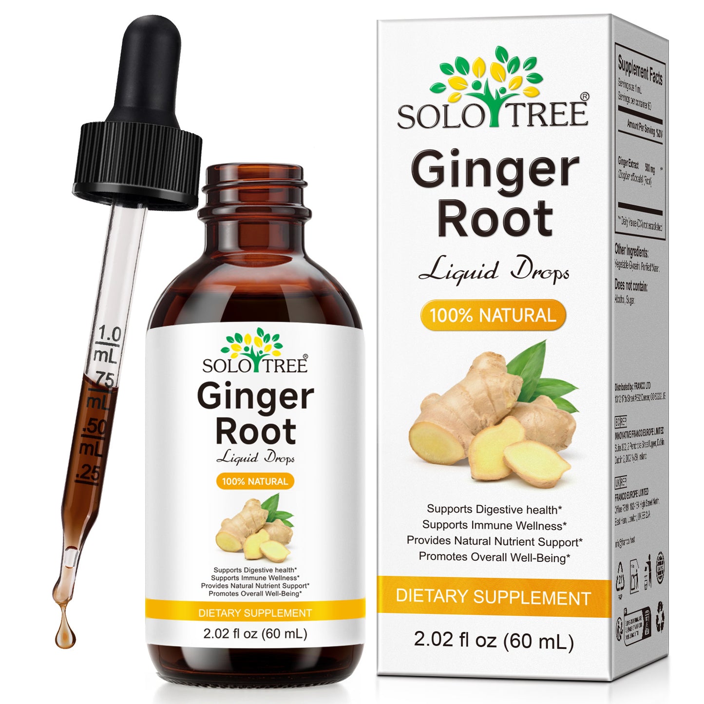 Ginger Root Extract Drops - Immune & Digestive Support - Liquid Ginger Supplements