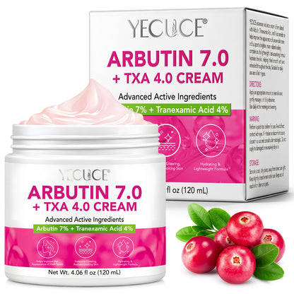 Arbutin 7% + 4% Tranexamic Acid Cream, Facial Cream for Niacinamide, Hydrating Arbutin Moisturizer, Reduce Dark Spots, Pigmentation & Blemishes for Even Tone, 120ml