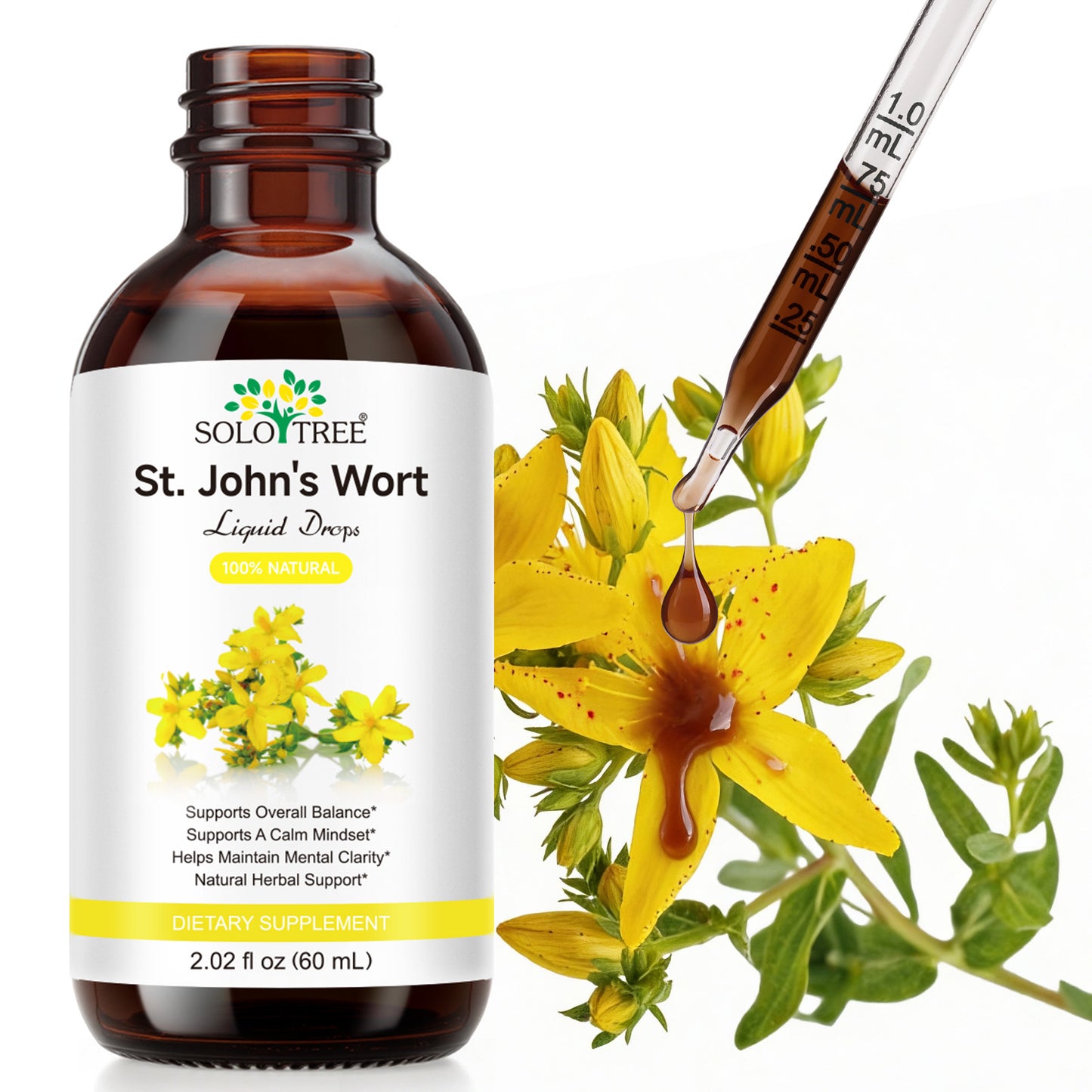 St Johns Wort Tincture - Mood Support - Relaxing St. John's Wort Supplement - Liquid Hypericum