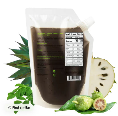 1000ML Maguey Juice - Jugo De Maguey Reforzado With Guanabana Graviola Soursop, Moronel, Cancerina, Aloe, Moringa Michoacano Tarasco Asado (Reinforced) Tarasco