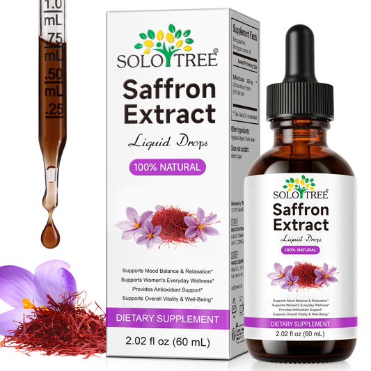 Saffron Extract Liquid Drops 100% Natural 2.02 fl oz 60 mL Dietary Supplement for Mood Balance & Antioxidant Support