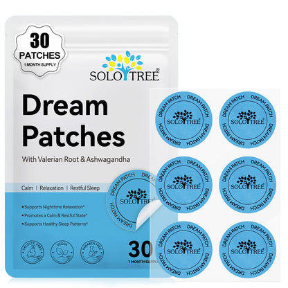 Dream Patches with Valerian Root & Ashwagandha for Calm Relaxation and Restful Sleep 30 Patches 1 Month Supply