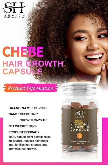 Natural Chebe Hair Growth Capsule African Chebe Powder Serum Hairloss treatment