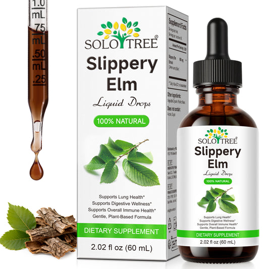 Slippery Elm Liquid Drops 100% Natural 2.02 fl oz 60 mL Dietary Supplement for Lung Digestive & Immune Health