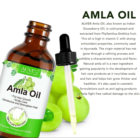 Amla Oil 2.02 Fl Oz, 100% Pure Natural Organic Amla Hair Oil, Cold Pressed Amla