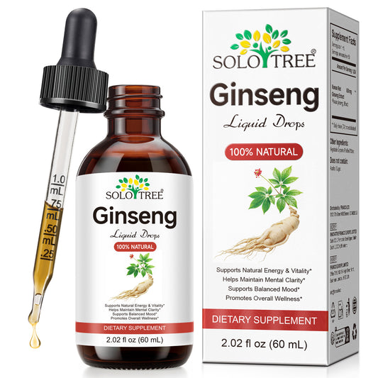 60ML Ginseng Liquid Drops 100% Natural Dietary Supplement for Energy Vitality and Mood Support
