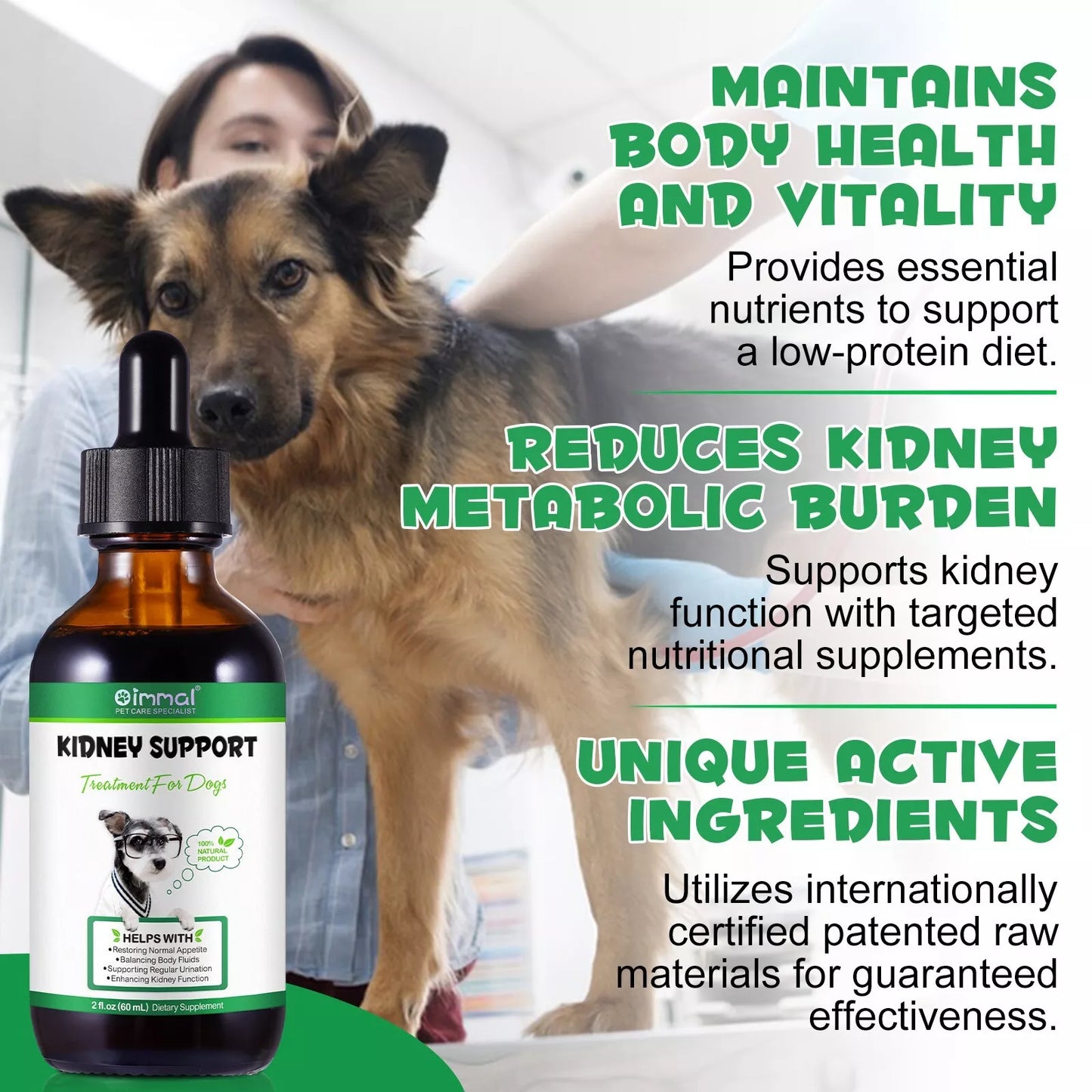 Kidney Support for Dogs Liquid Supplement Supports Healthy Kidney Herbal Oil