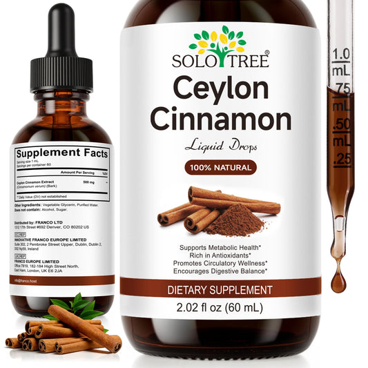 60ML Ceylon Cinnamon Liquid Drops 100% Natural Dietary Supplement for Metabolic Health and Digestive Balance