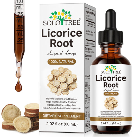 Licorice Root Liquid Drops 100% Natural 2.02 fl oz 60 mL Dietary Supplement for Digestive & Gut Balance