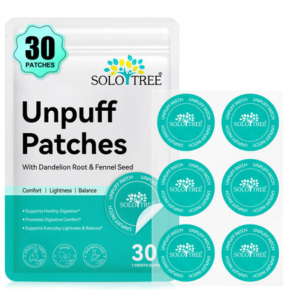 Unpuff Patches with Dandelion Root & Fennel Seed 30 Patches for Comfort Lightness Balance 1 Month Supply