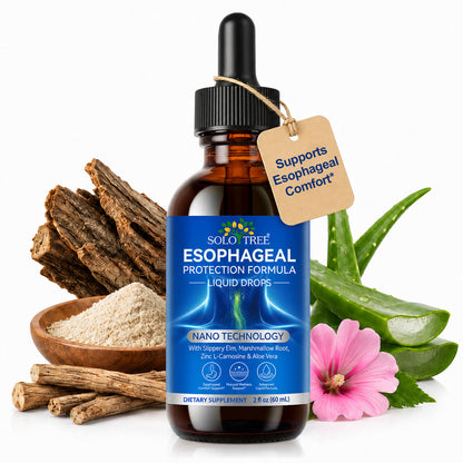 Esophageal Protection Formula Liquid Drops with Slippery Elm Marshmallow Root Zinc L Carnosine Aloe Vera 2 fl oz 60 mL