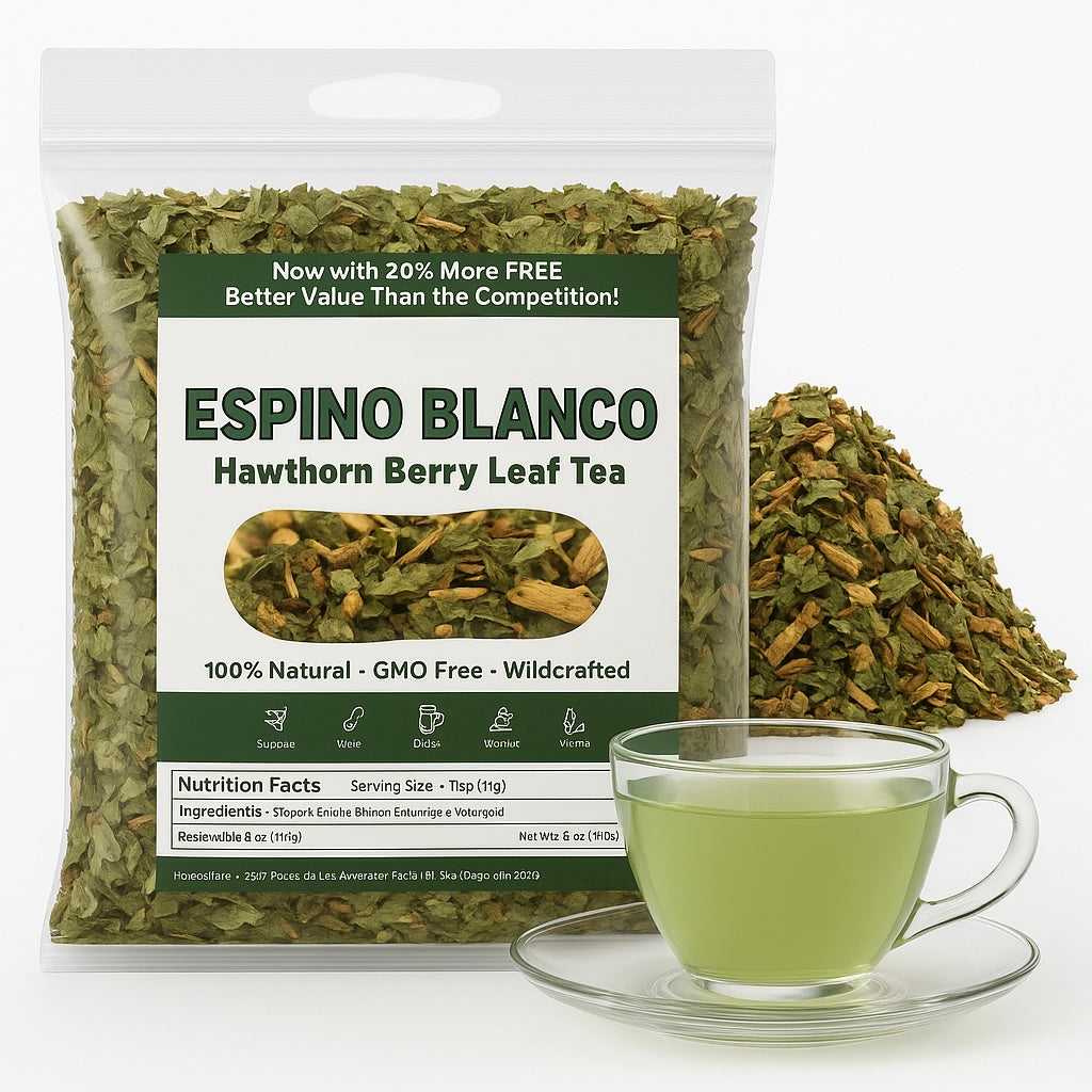 5oz (141g) Espino Blanco Te Herbal (Hawthorn Berry) Herbal Tea - Premium Hoja de Calidad | 100% All-Natural Loose Leaf| Non-GMO Mexican Herbal Tea Wildcrafted.