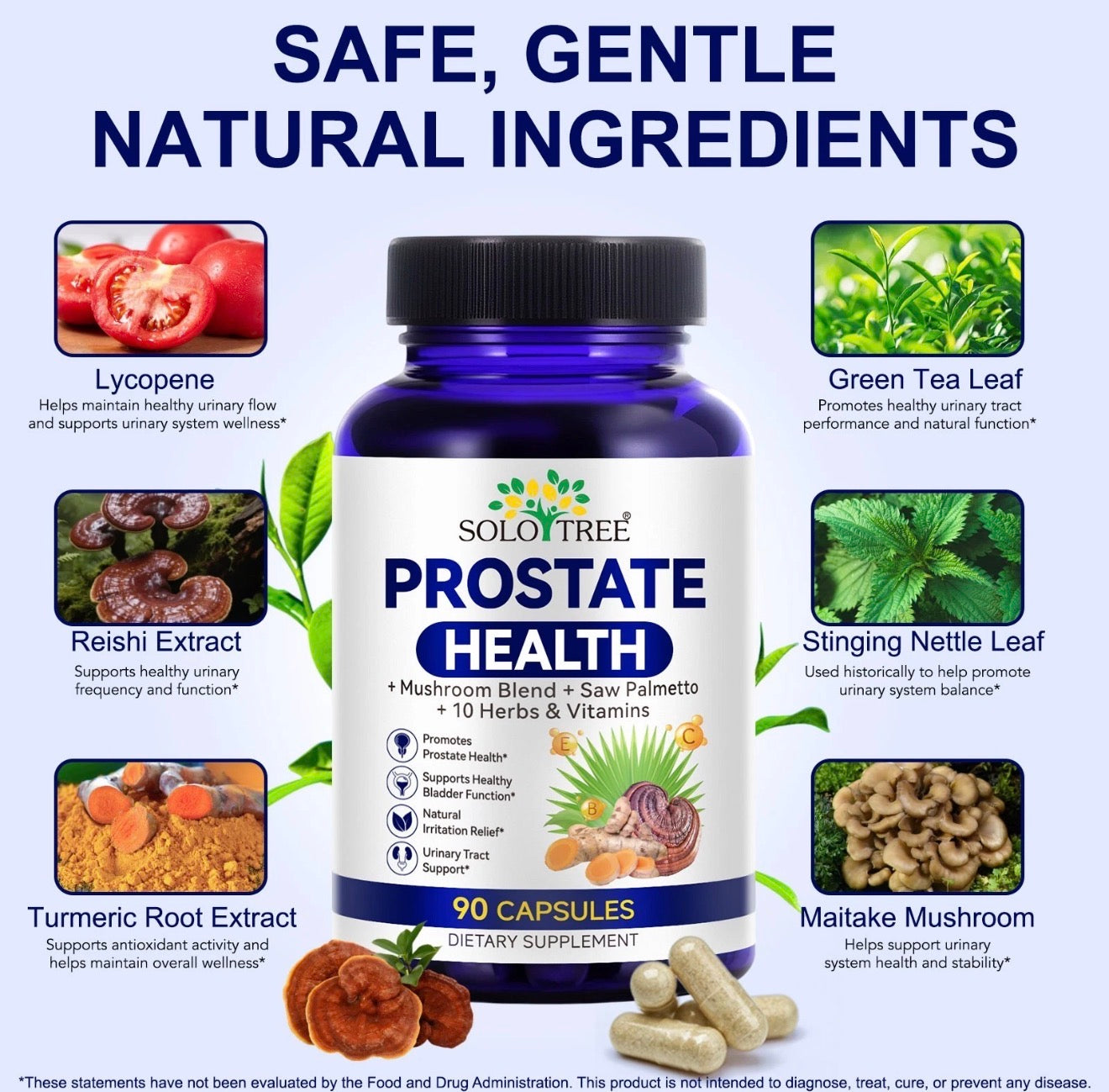 Prostate Health Supplements for Men [90 Capsules] with Saw Palmetto Extract
