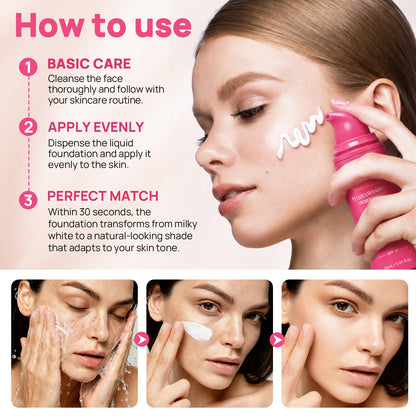Color Changing Foundation SPF 15 Skin-Matching Lightweight Long-Wearing 30mL