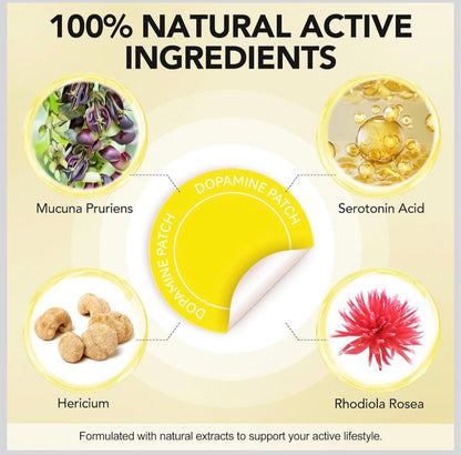 2Pack Dopamine Patches Extra Strength,Mood Support Patches for Daily ,Mood Boost & Positivity Support,Motivation Supports Dopamine & Serotonin Balance,Dopamine Supplements for Men Women