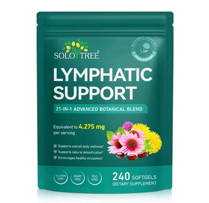 Lymphatic Drainage Supplements, Herbal 4275mg Lymph System Support Supplement for Women & Men with Dandelion, Burdock, Echinacea, Turmeric, Bromelain, Fluid Balance & Immune Health, 240 Softgels