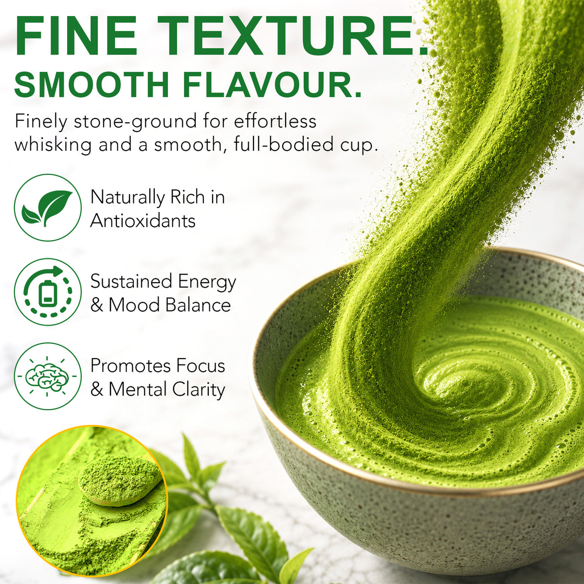 1LB Organic Matcha Green Tea - Rich in Nutrients Antioxidants Fiber & Chlorophyll - 16 oz (454g) - Premium First Harvest - Smooth Delicate Flavor