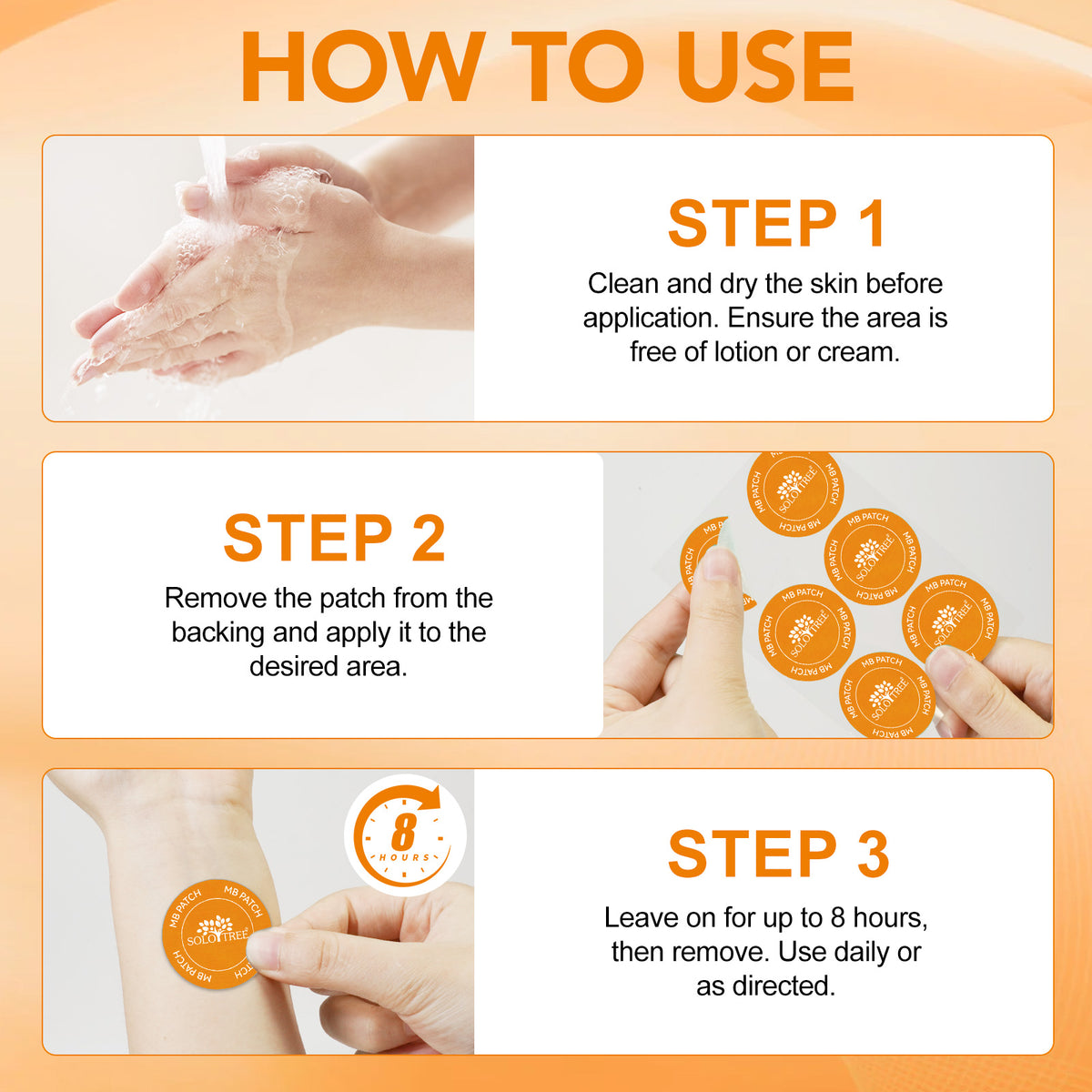 MB Patches with Orange Peel & Green Tea Extracts for Balance Focus Vitality 30 Patches 1 Month Supply