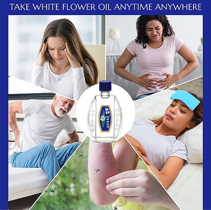 White Flower External Analgesic Balm Oil (Pak Fah Yeow) 20 mL THAI VERSION